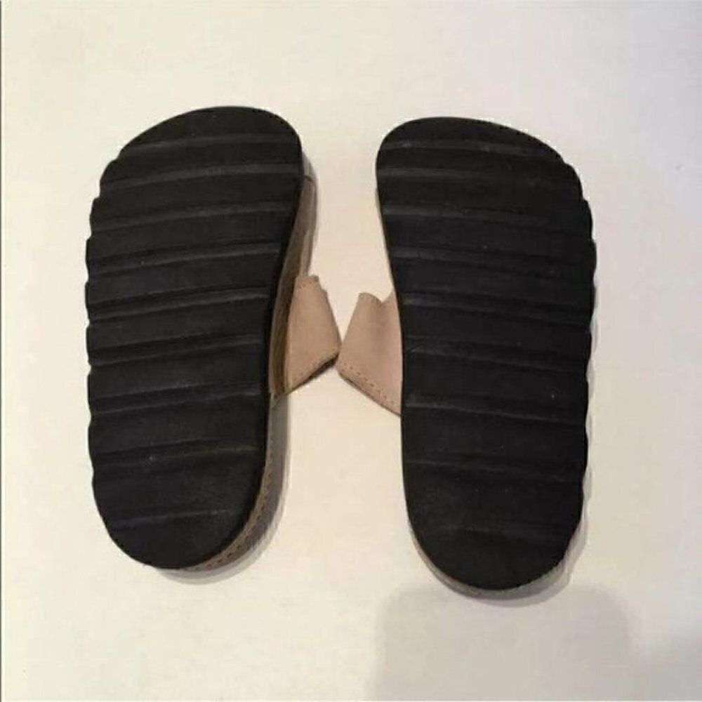 Landsend Sandals Size 4 Beige Suede Sticky Strap Vintage 80s View 6